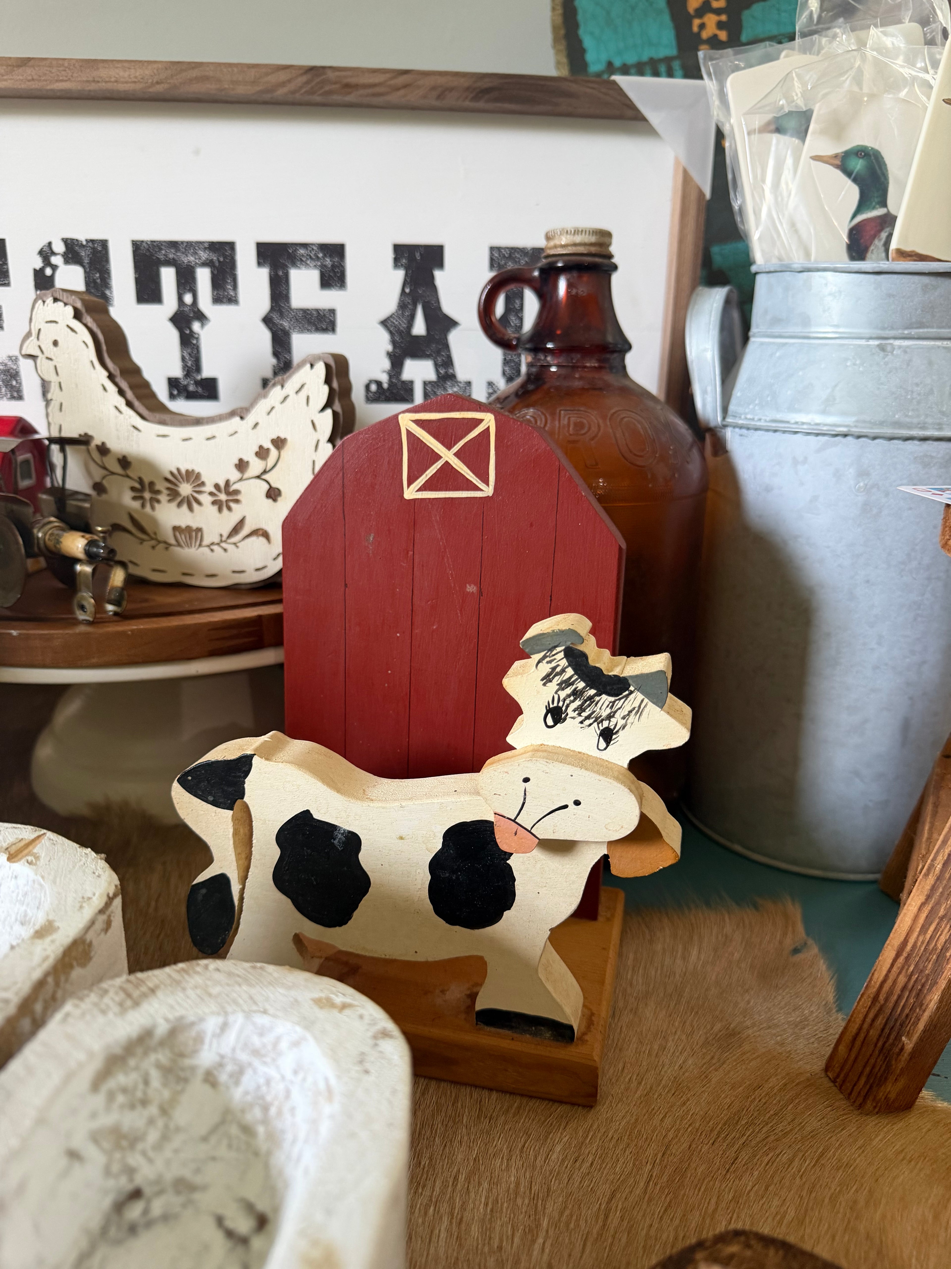 Vintage Dairy Cow Napkin Holder