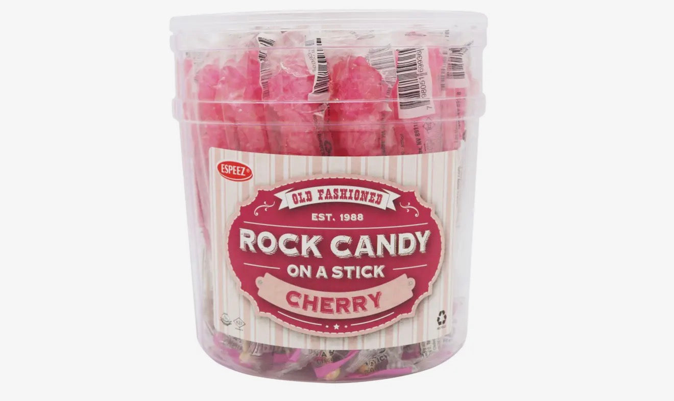 Old Fashion Rock Candy On A Stick- Cherry