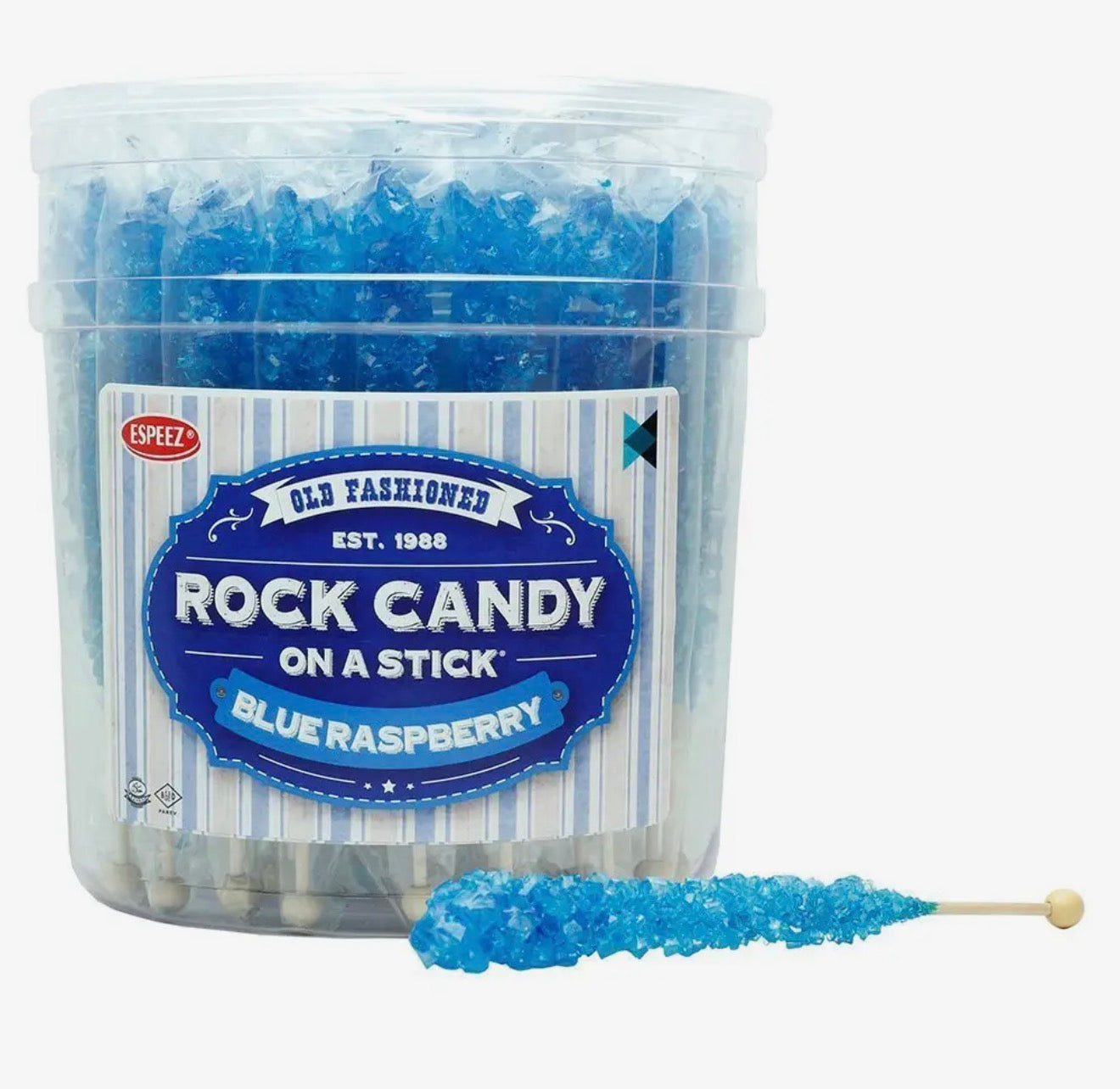 Old Fashion Rock Candy On A Stick- Blue Raspberry