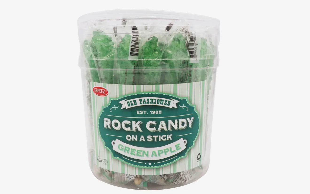Old Fashion Rock Candy On A Stick- Green Apple