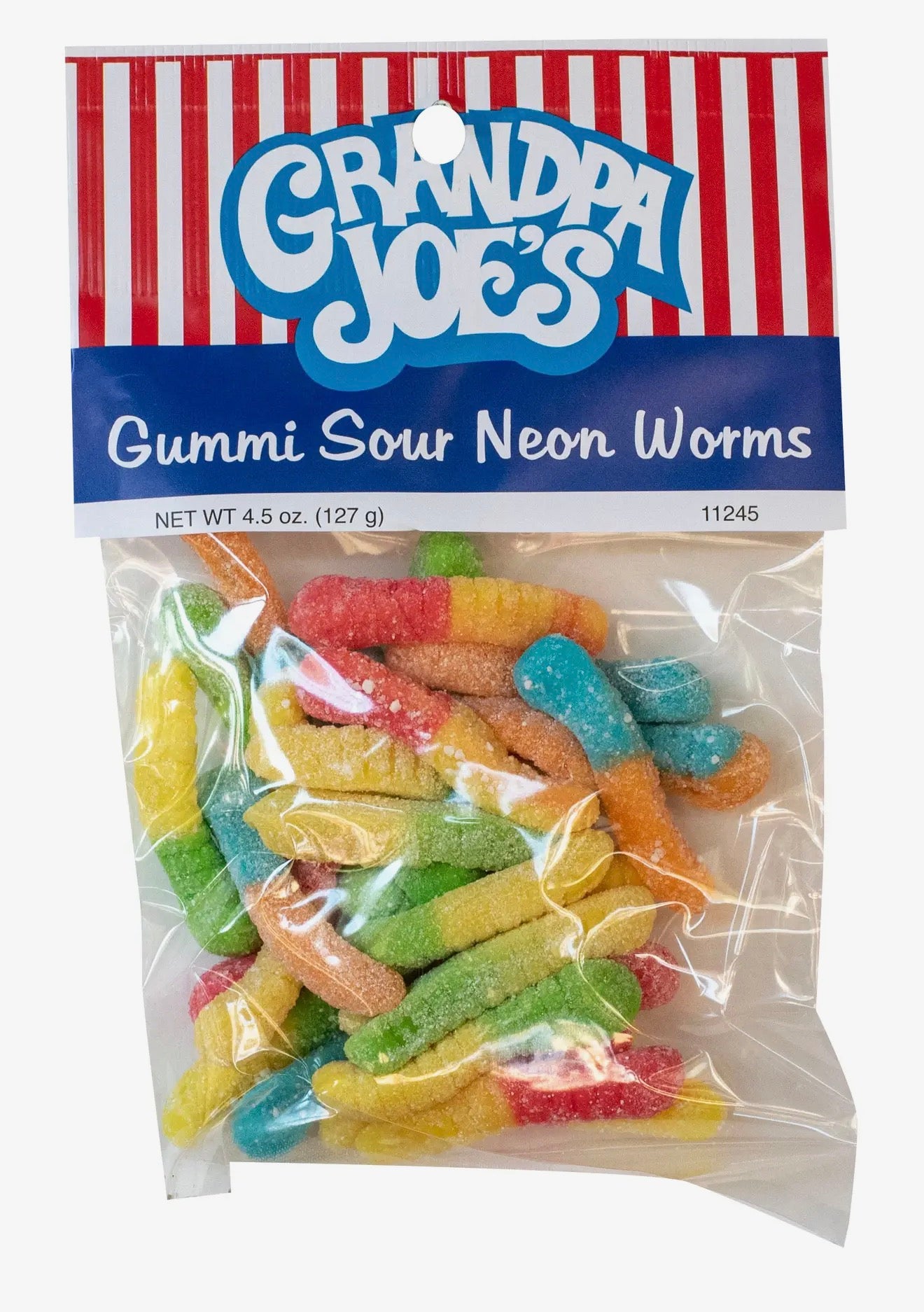 Grandpa Joes Gummi Sour Neon Worms