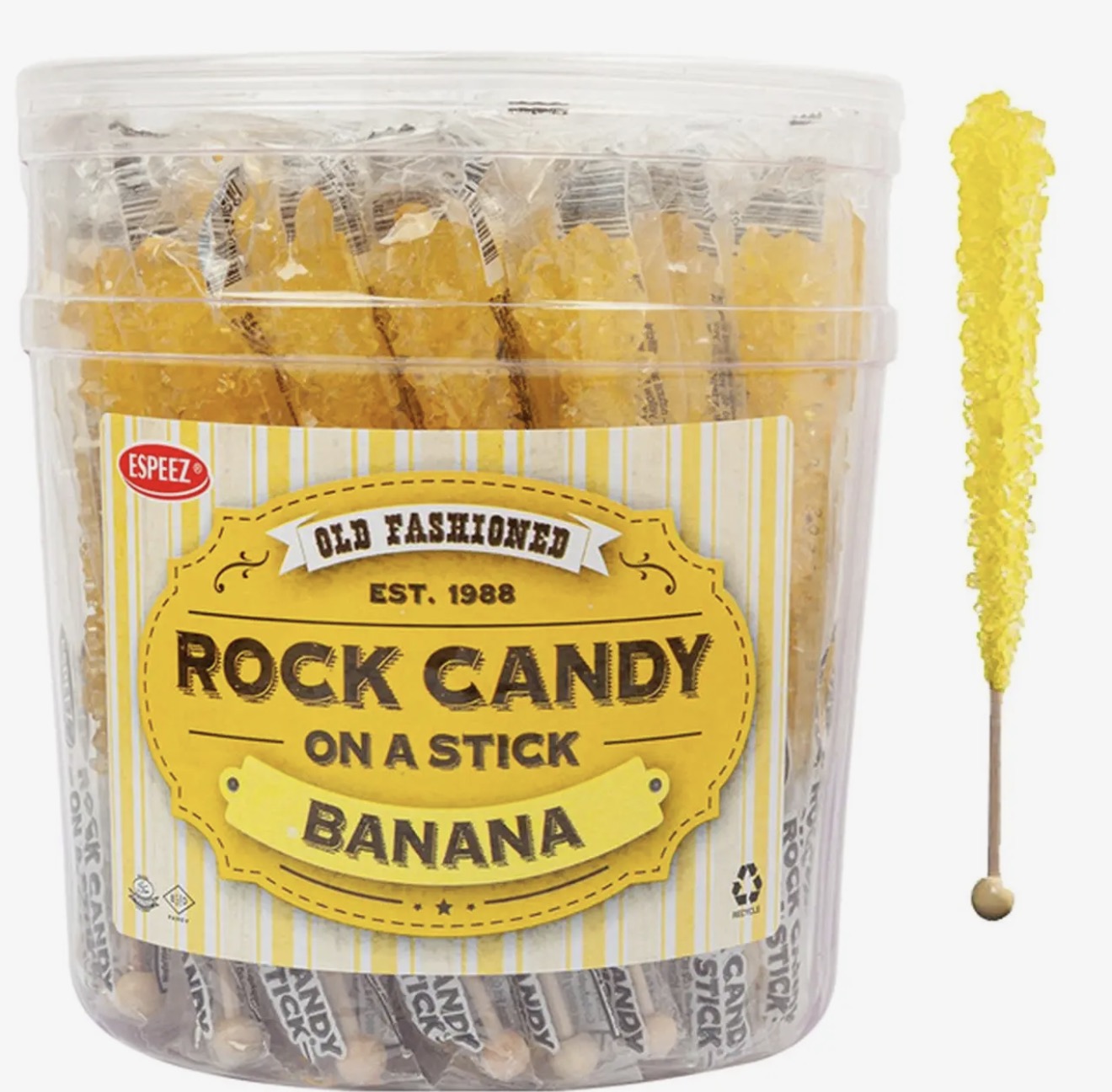 Old Fashion Rock Candy On A Stick- Banana