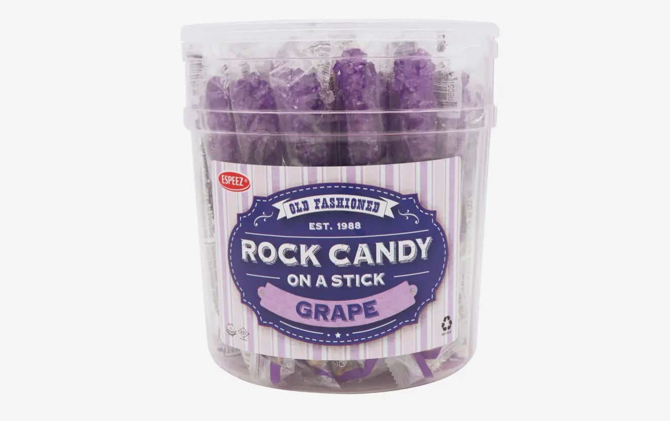 Old Fashion Rock Candy On A Stick- Grape