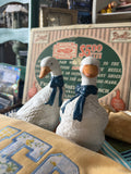 Vintage Ceramic Goose Figurine Pair