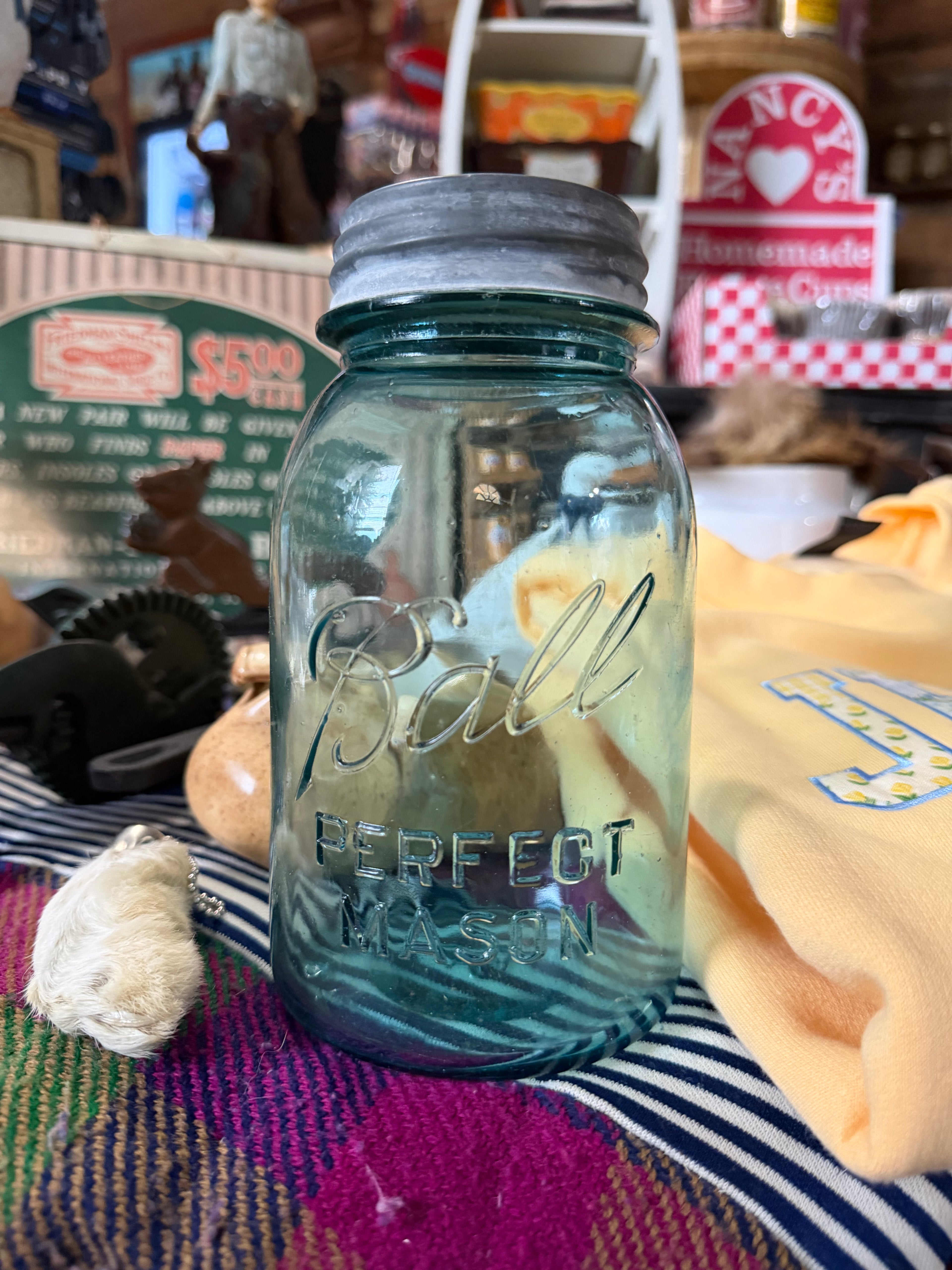 Vintage Blue Mason Ball Jar
