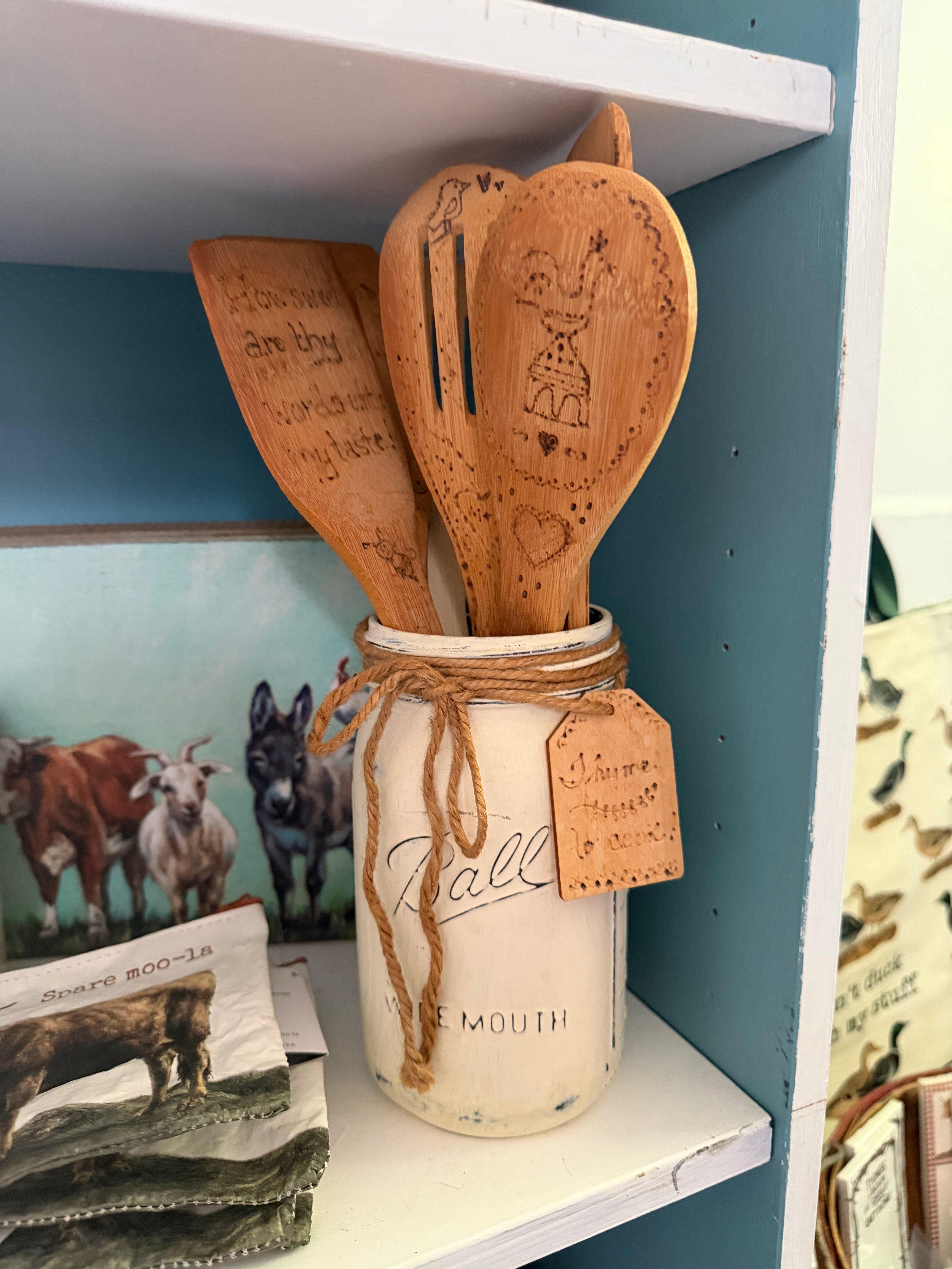 Kitchen Decor Jar With Wooden Spoons