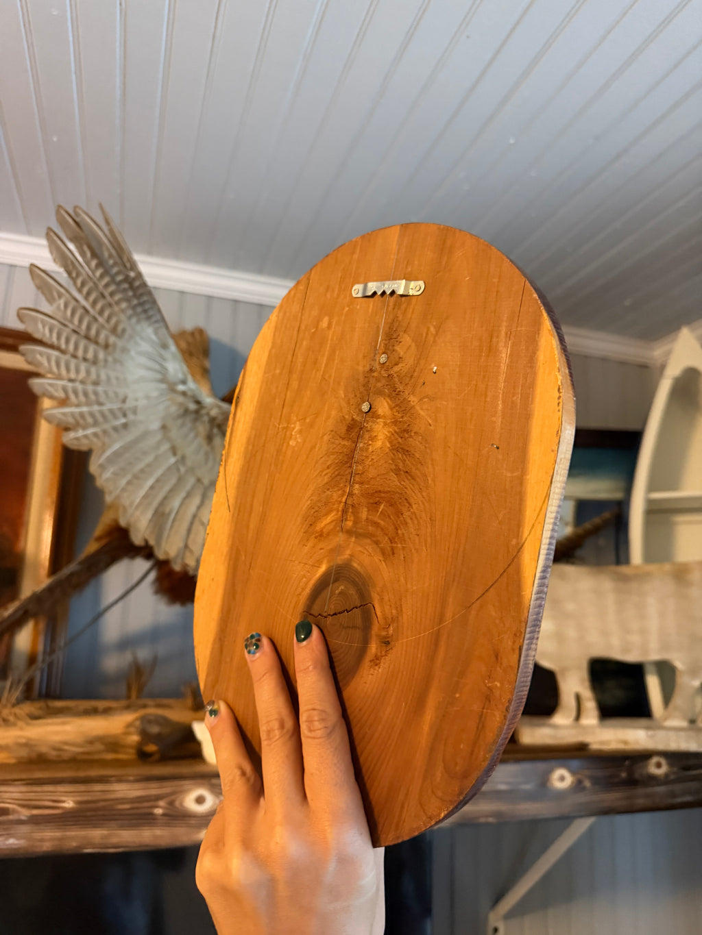 Viny Vintage Hand Carved Duck Plaque
