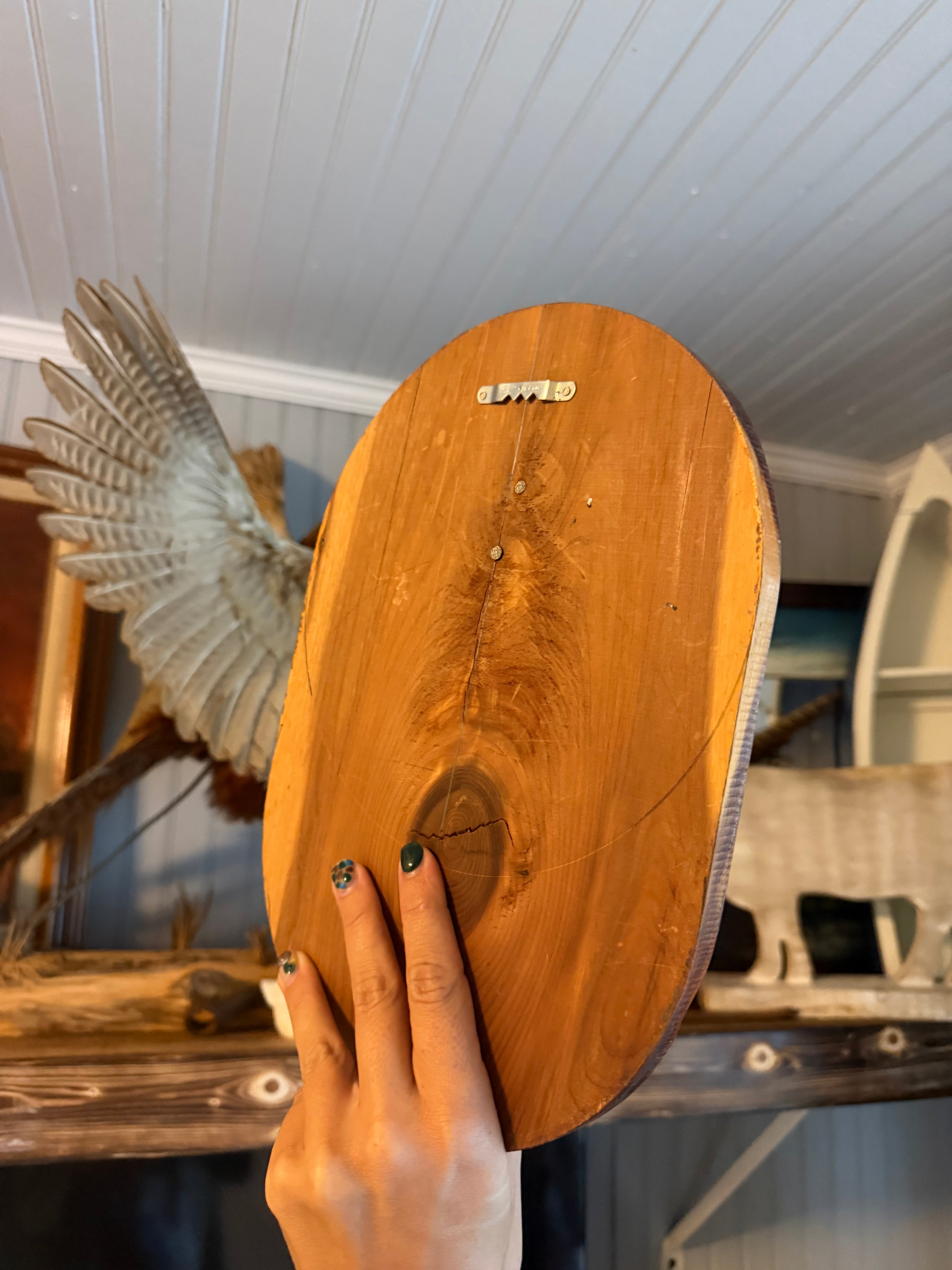 Viny Vintage Hand Carved Duck Plaque