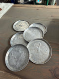 Set of 6 Double Sided Aluminum Duck Coasters