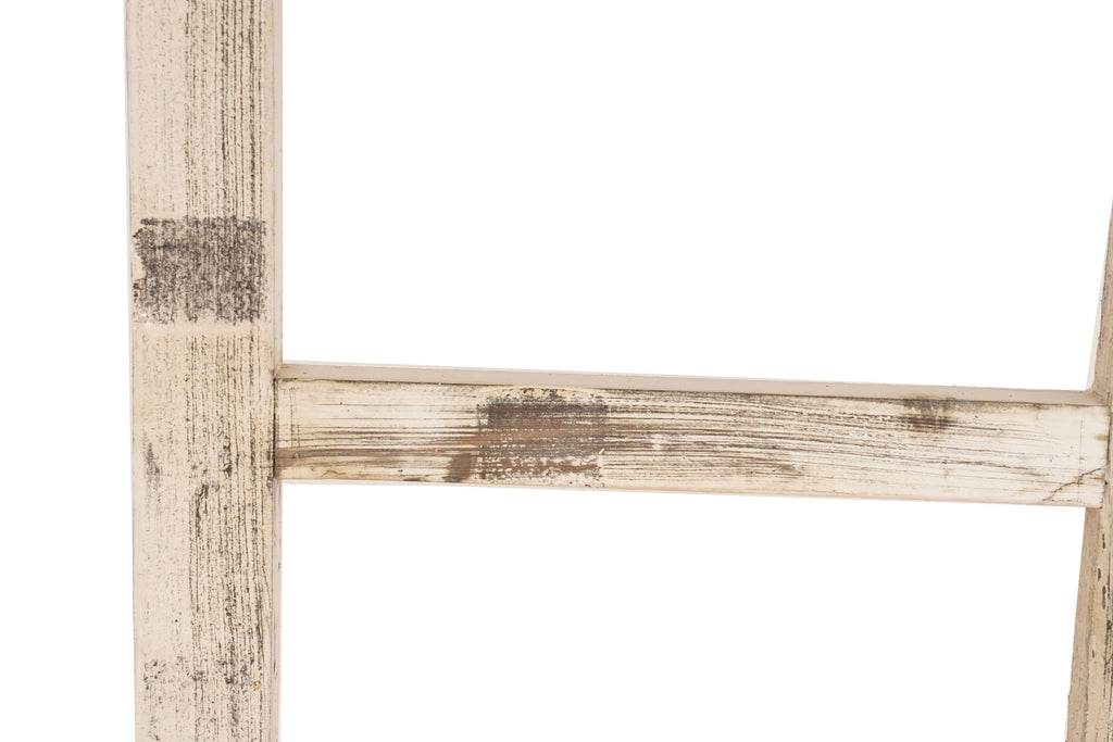 Farmhouse 4 Foot Blanket Wood Ladder: Vintage White