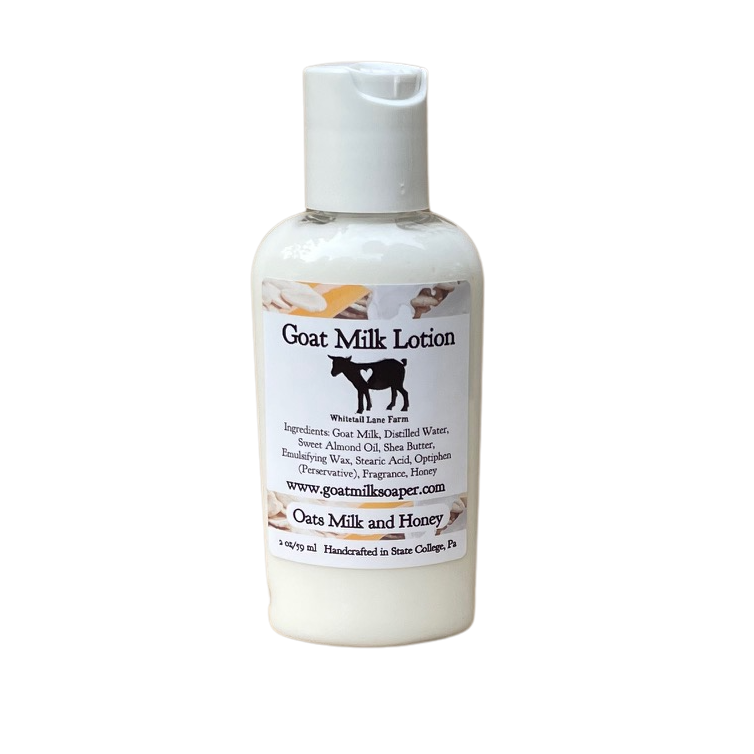 Goat Milk Lotion - Oats Milk and Honey: 8.5 oz with disc cap lid