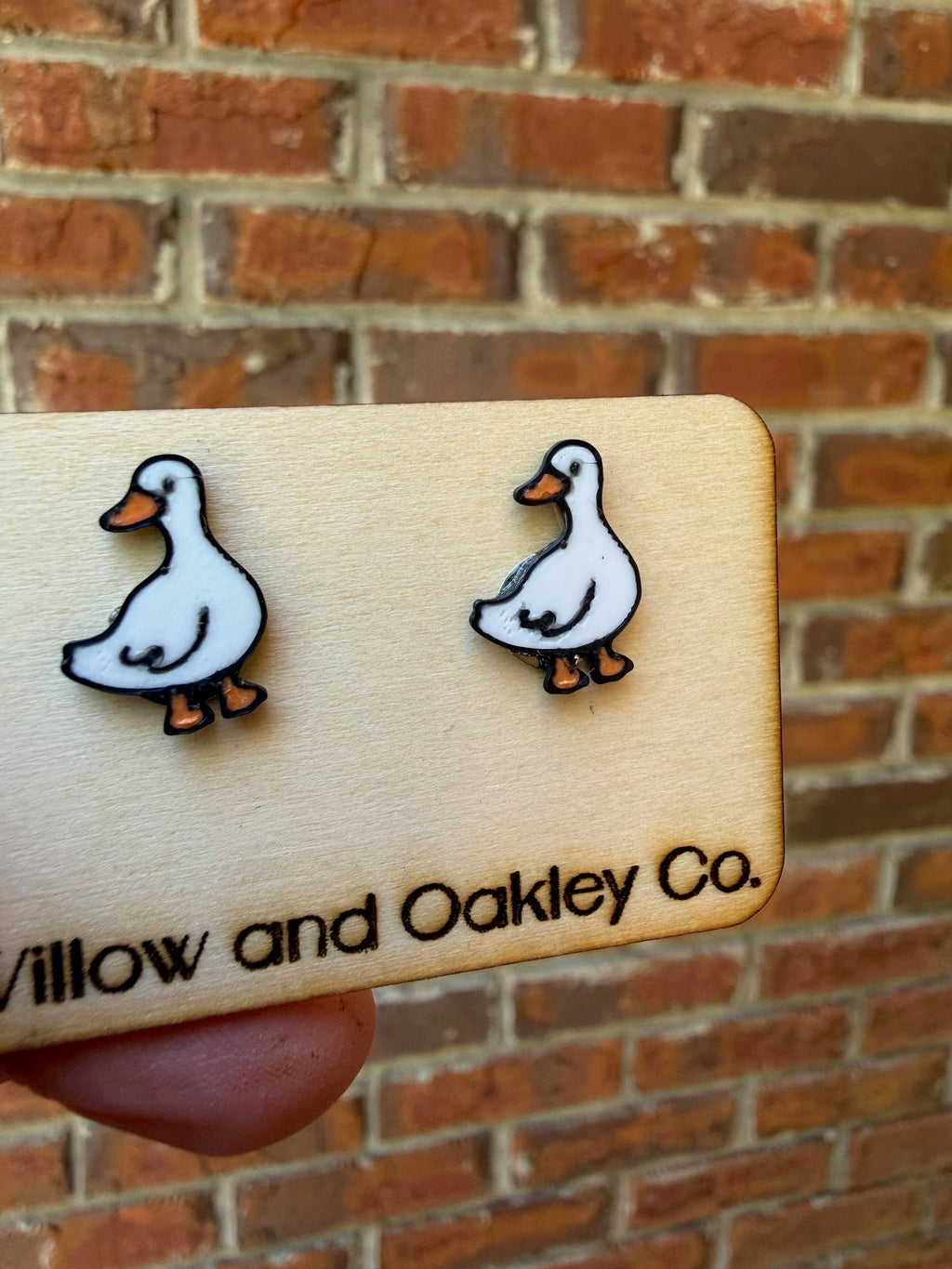 3d Printed Goose stud earrings