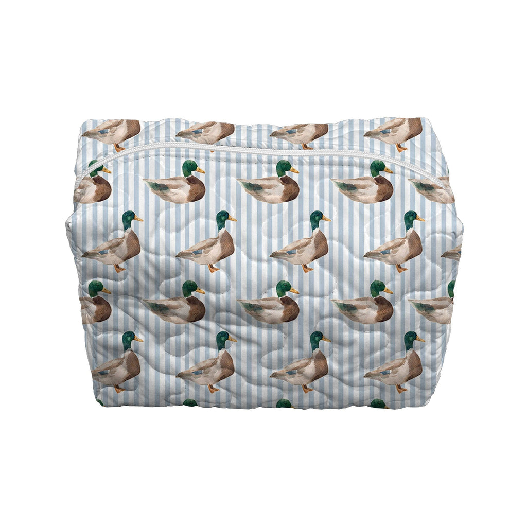 Mallory Ducks Icon Blue Quilted Makeup Bag: Small