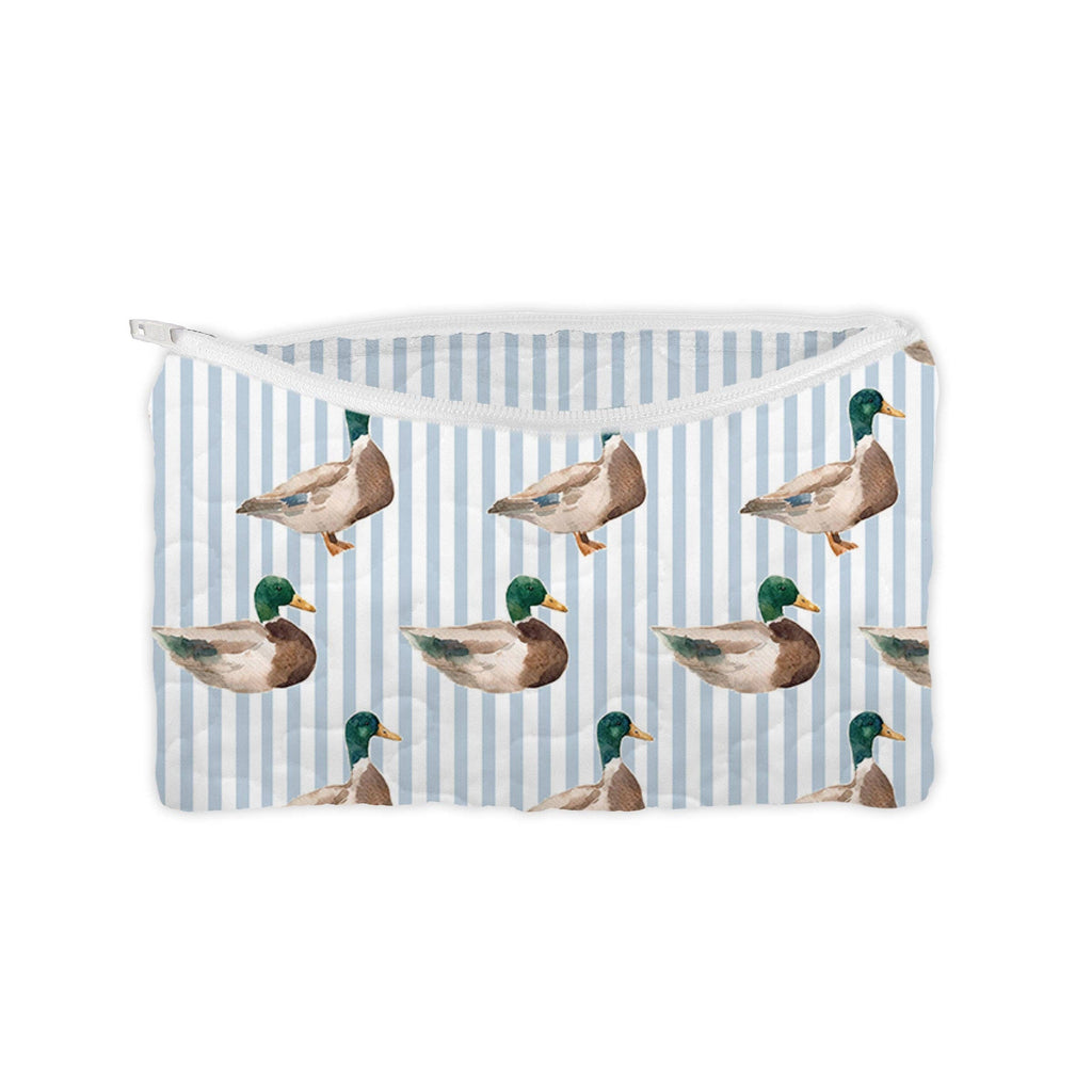 Mallory Ducks Icon Blue Quilted Makeup Bag: Small