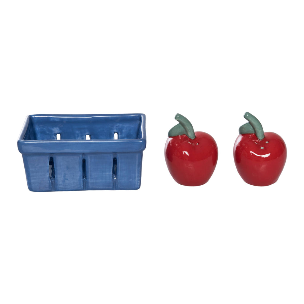 Cherry in Basket Salt & Pepper Shakers Set of 3 - Red