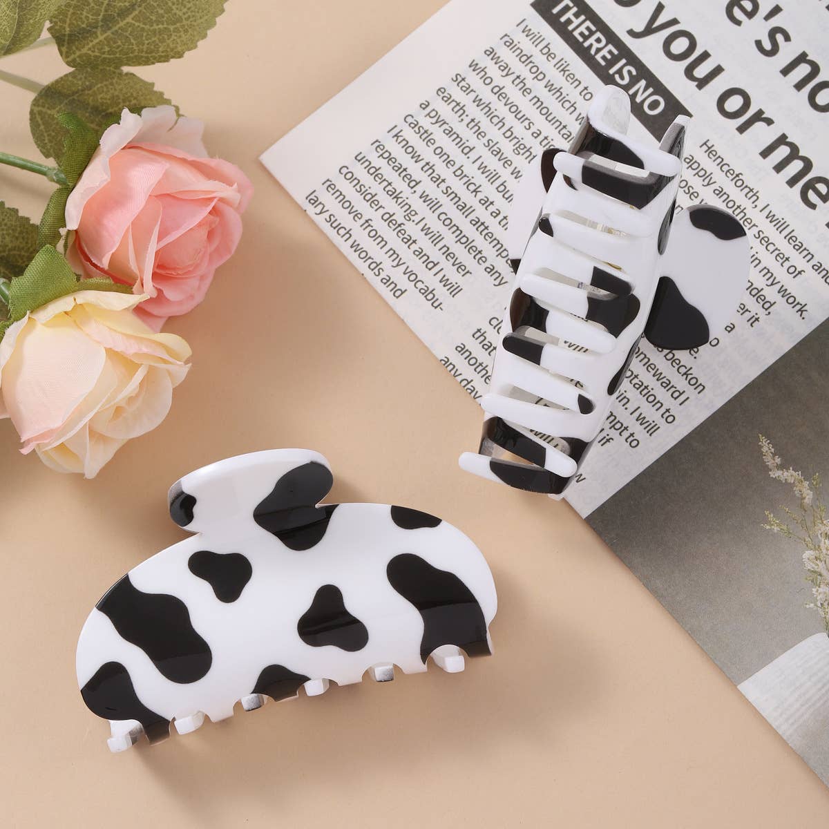 Cow Print Claw Clip