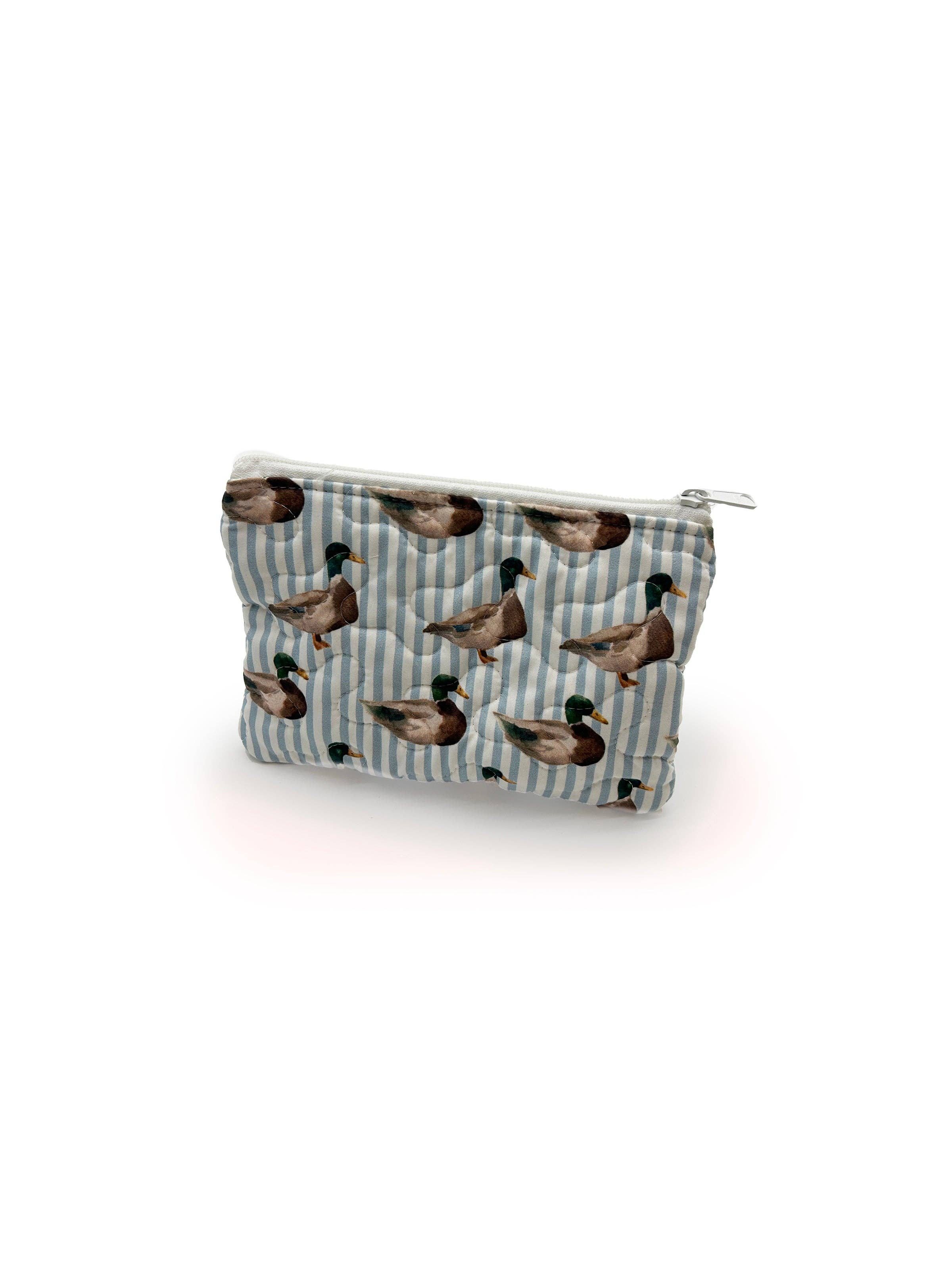 Mallory Ducks Icon Blue Quilted Makeup Bag: Small