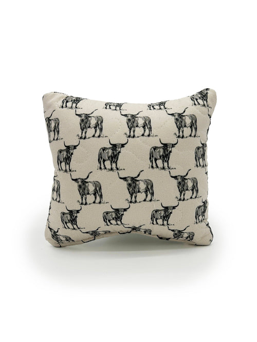 "Hey Y'all" Longhorns Quilted Mini Pillow 8" x 8"