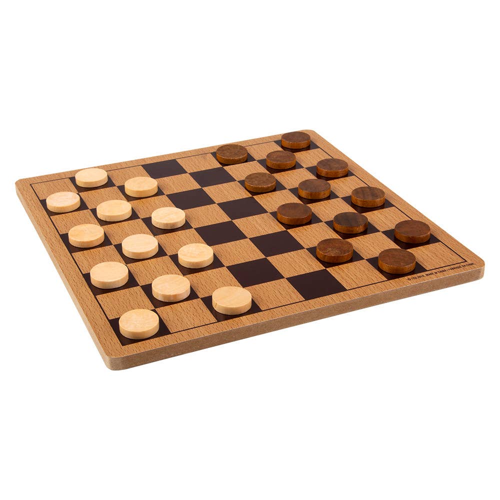 Wooden Checkers Game