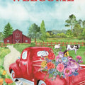 Red Farm truck Garden Flag