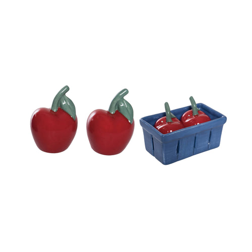 Cherry in Basket Salt & Pepper Shakers Set of 3 - Red