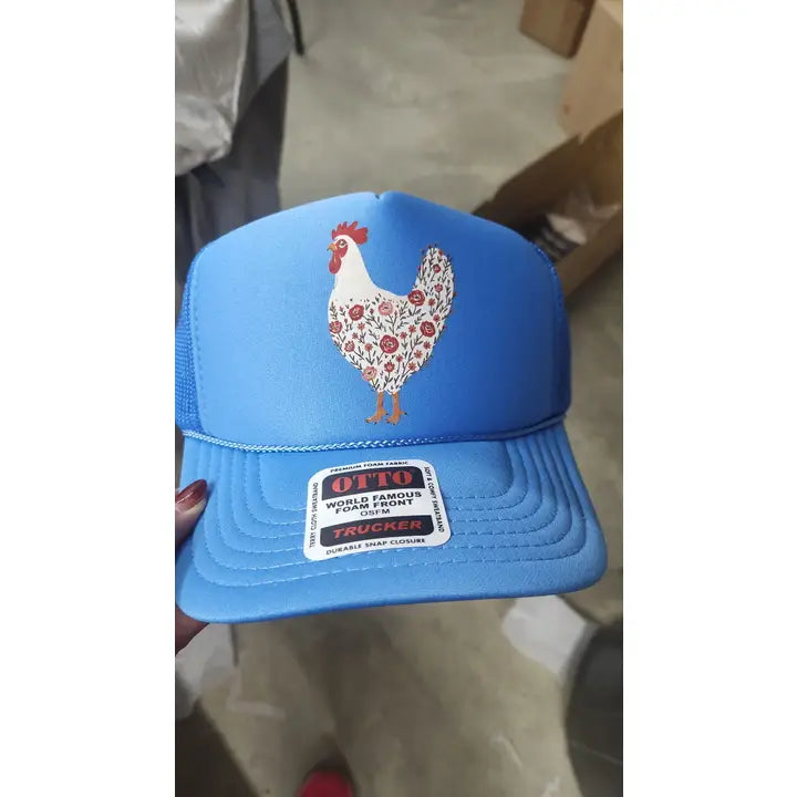 Floral Chicken Trucker