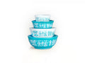 Mini Pyrex-Inspired Mixing Bowls – Retro Stackable Set: Butterprint