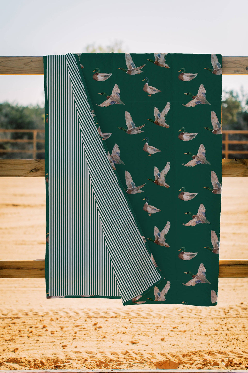 Mallory Ducks Green Quilt: King