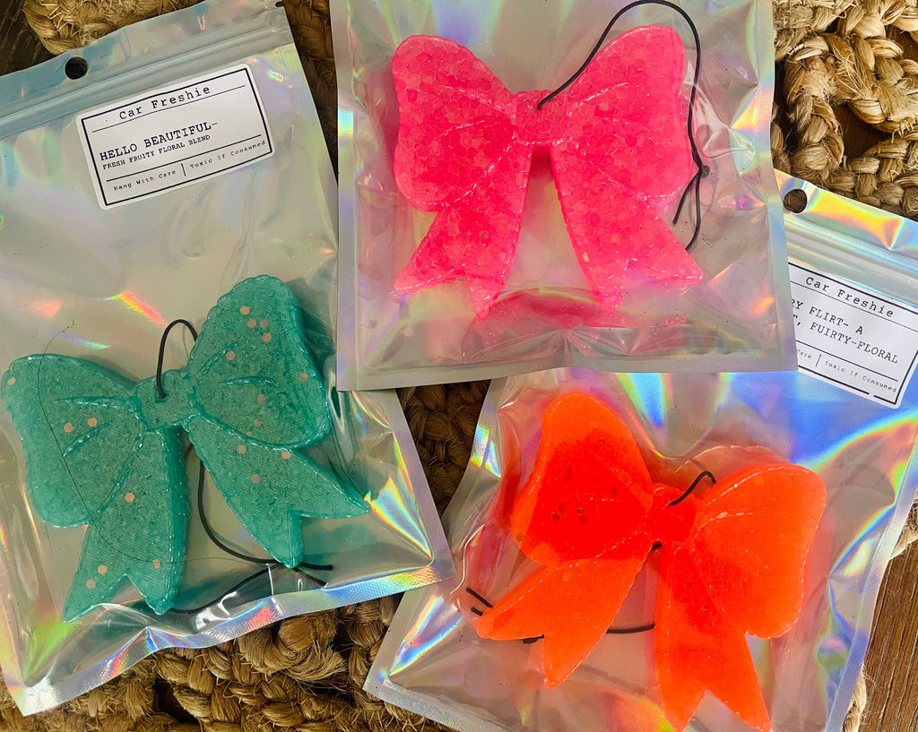 Glitter Bow Car Freshie 
