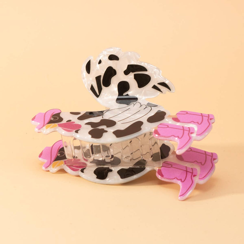 Cow Print Rooster Clip