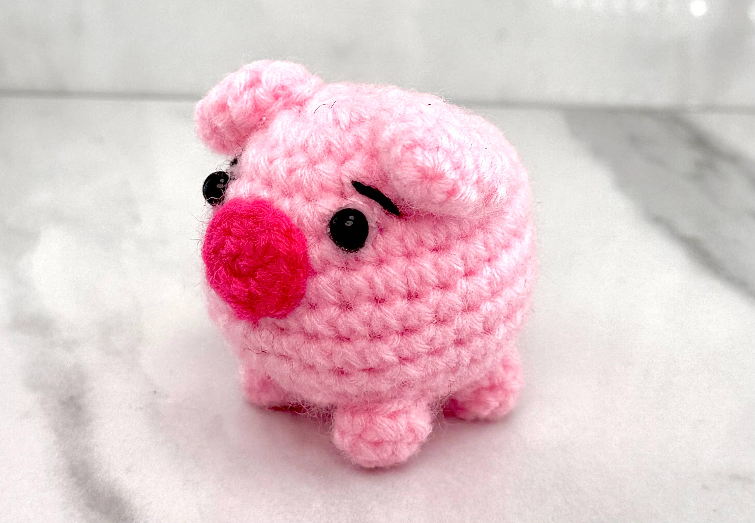 Hand Knitted Pig  3"