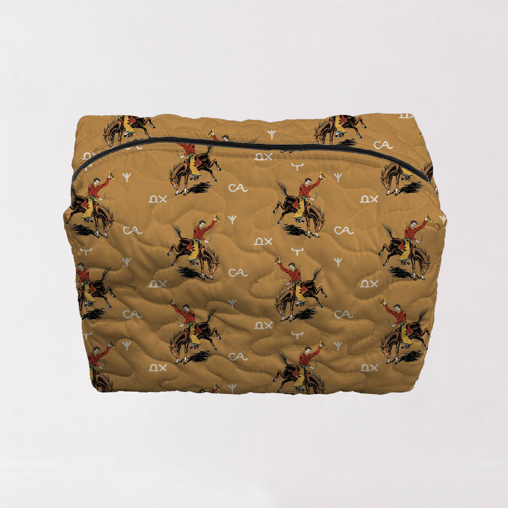 Lazy J Gold Makeup Bag: Small