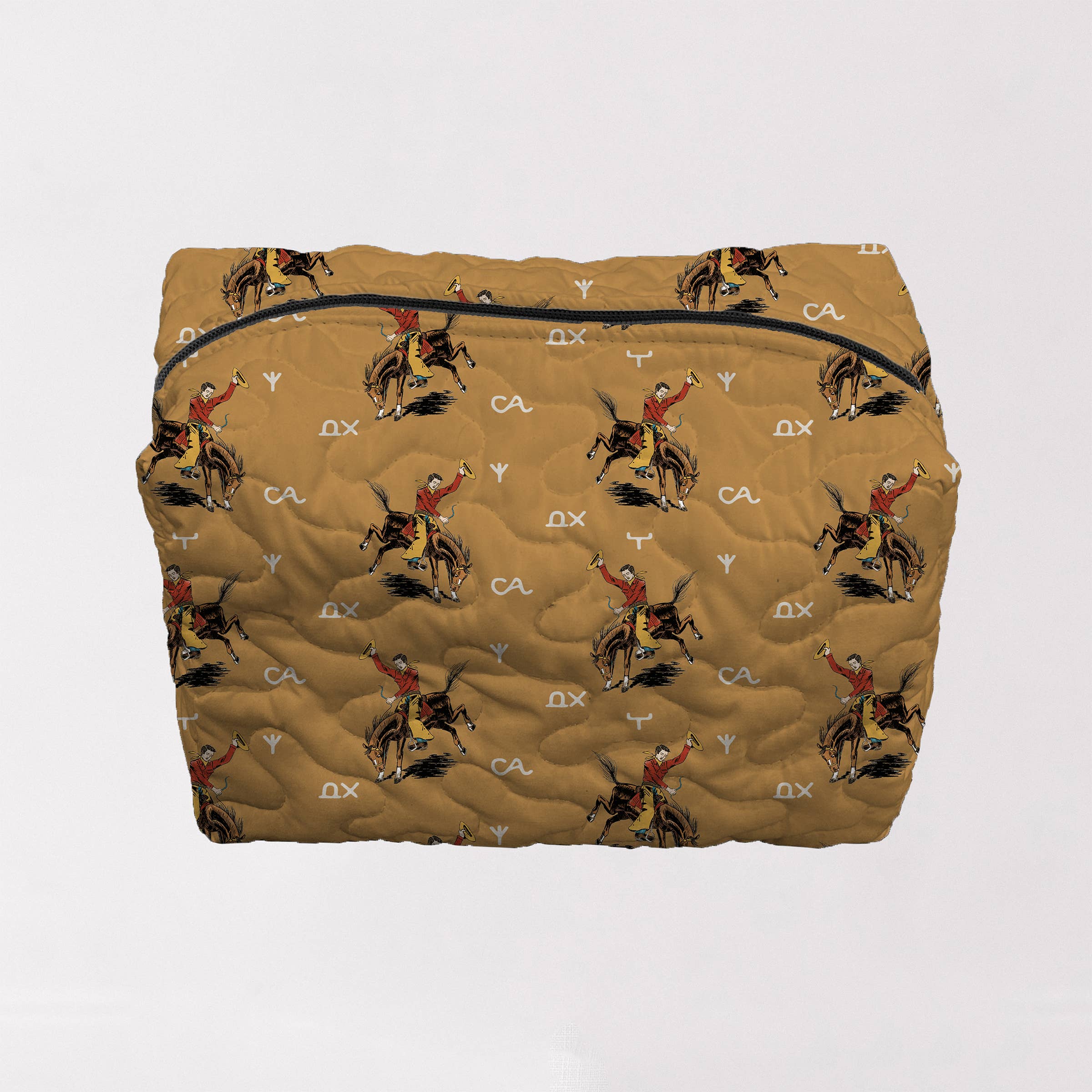 Lazy J Gold Makeup Bag: Large