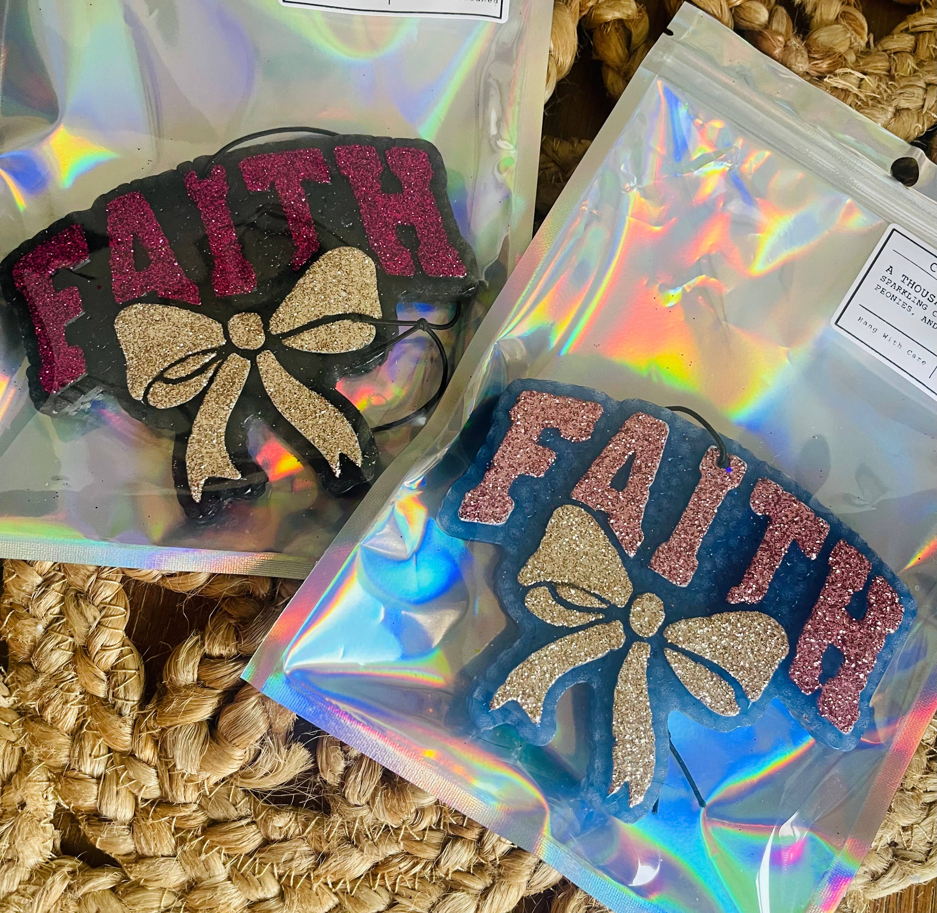 Faith with Bow Car Freshie 