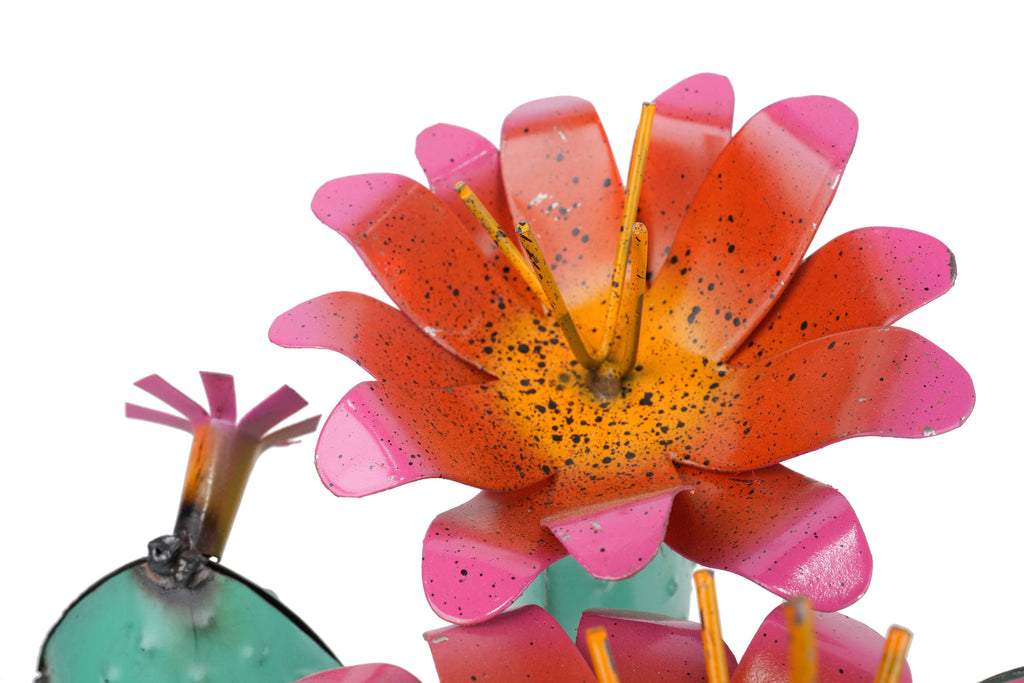 Desert Valley Metal Prickly Pear Cactus: Turquoise