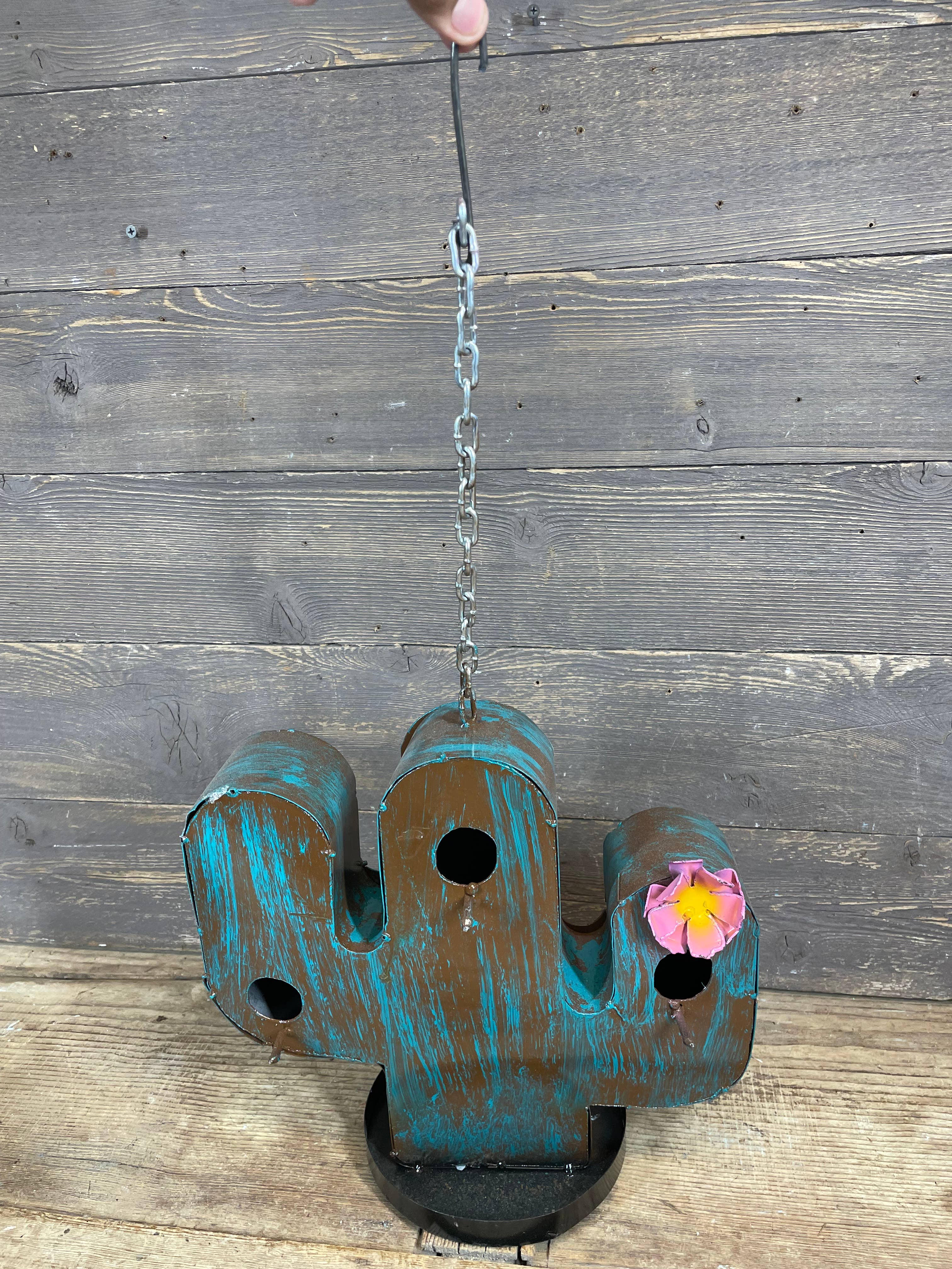 Cactus Metal Bird House