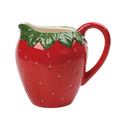 Strawberry Ceramic Beverage Pitcher red